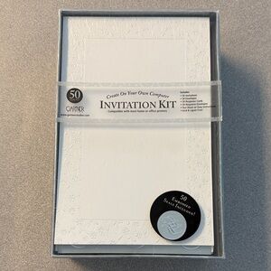 Gartner Studios Elegant White Invitation Kit -incomplete set, see pics/descript